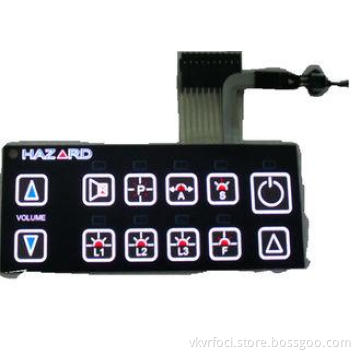 Backlite Metal Dome Tactile Membrane Switch Keypad for Dark